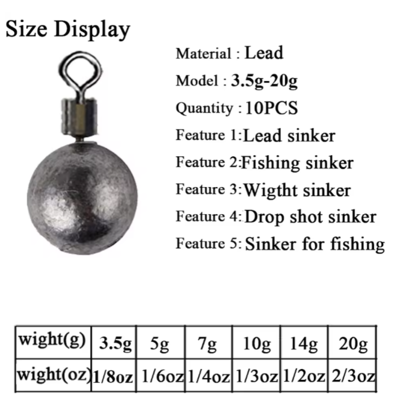 10 шт. 5-20 г круглых свинцовы – обзор и цена Fishing Equipment On Sale